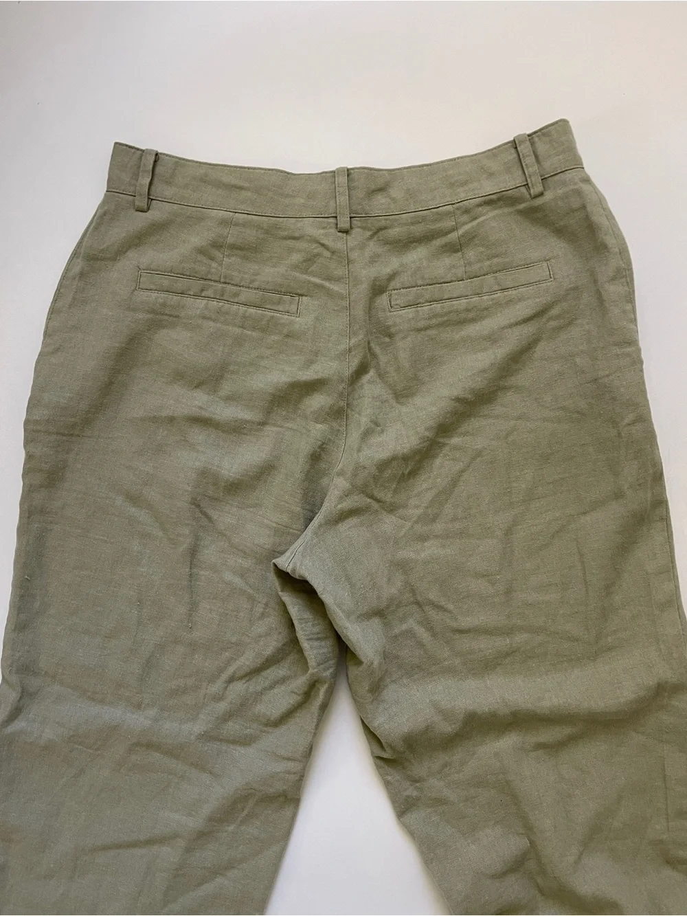 Zara Olive Green Linen Blend Pants Size 4